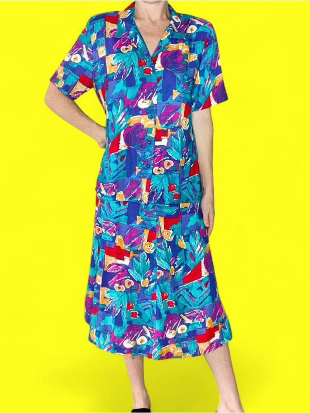 Vintage 80’s Cricket Lane Colorful Abstract Shirt Skirt Set